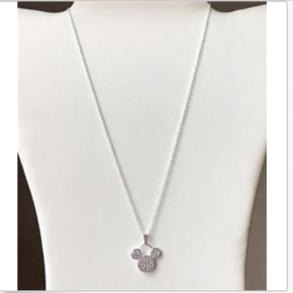 Silver Mickey Mouse Ears Necklace Disney 18” 1928 Vintage Disneyland Plated - Picture 5 of 8